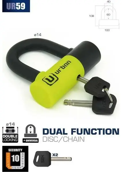 URBAN SECURITY UR59 U KİLİT 14MM